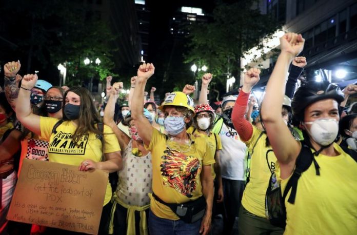 Protest against racial inequality in Portland