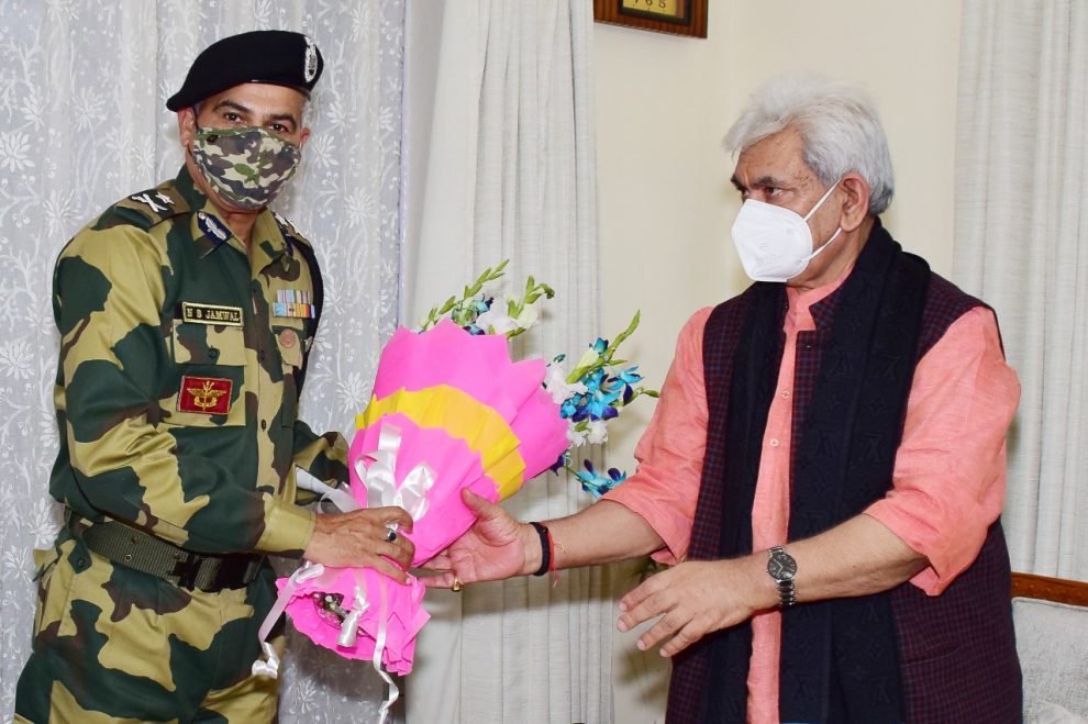 BSF IG briefs Lt Guv Manoj Sinha on security situation along IB
