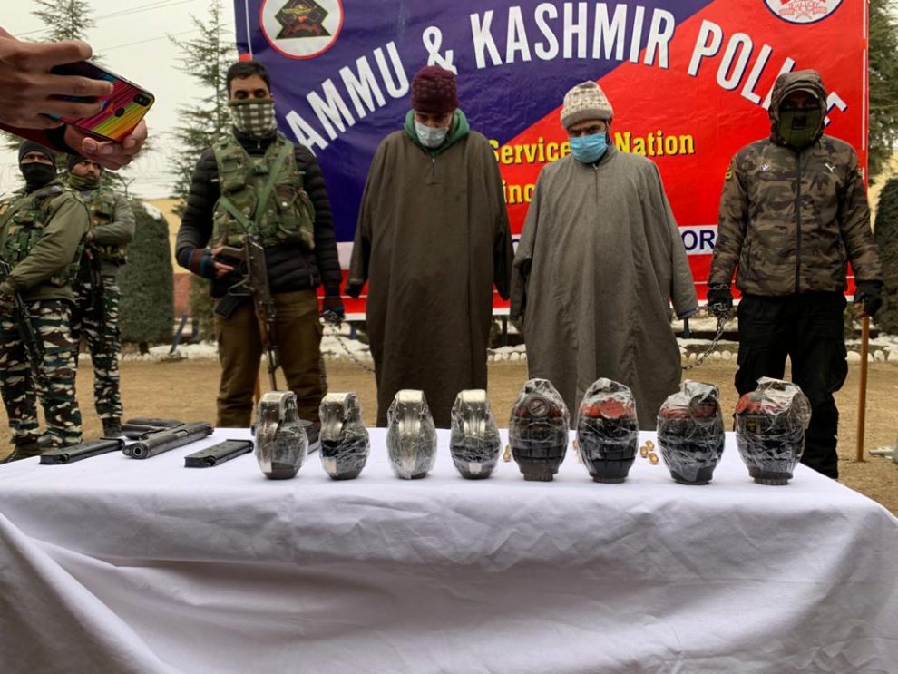 2 JeM militant associates arrested in Bandipora ,Arms and Ammunition recovered