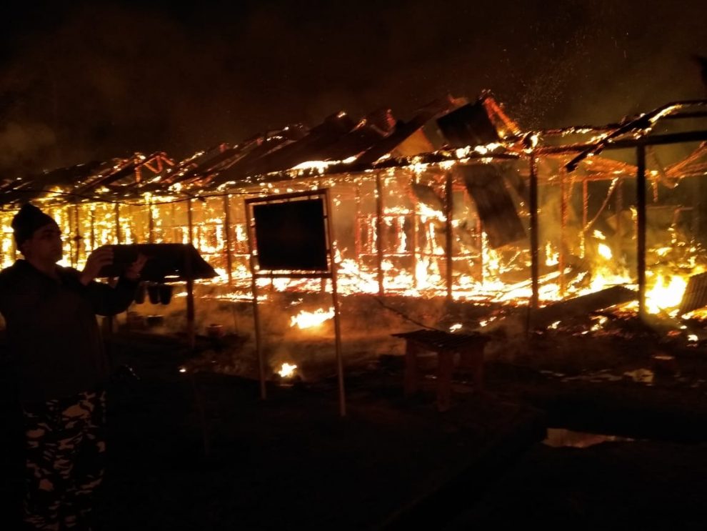 Barracks Of SSB Gutted In Massive Fire At Tatto Ground Batamaloo