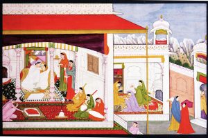 How the court culture of the Rajput hill states influenced Kangra painting