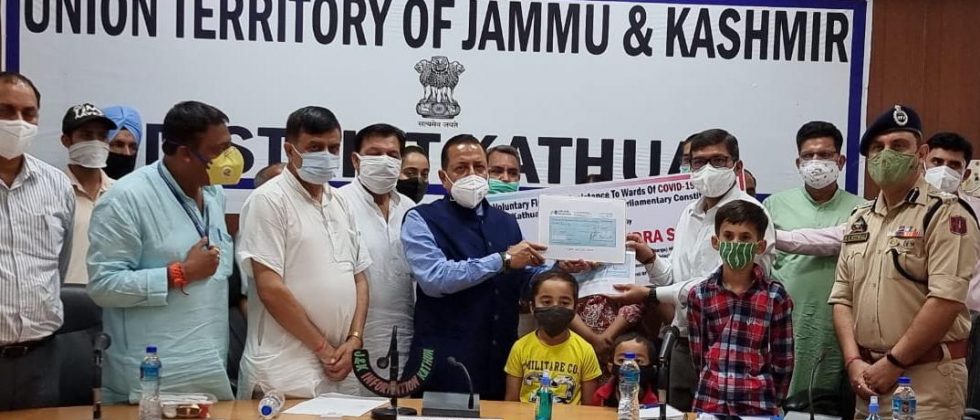 Dr Jitendra visits Kathua, contributes Rs 10 lakh for COVID affected children