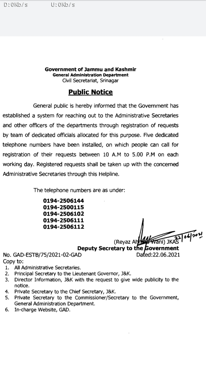 Reaching Out To Admin Secretaries: Govt Issues 5 Phone Numbers For Registering ‘Request’ By People