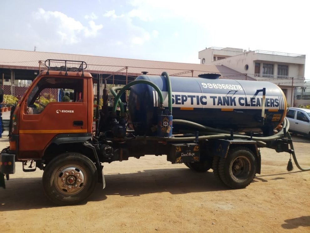 Unregistered septic tank cleaning vehicle seized in Jammu