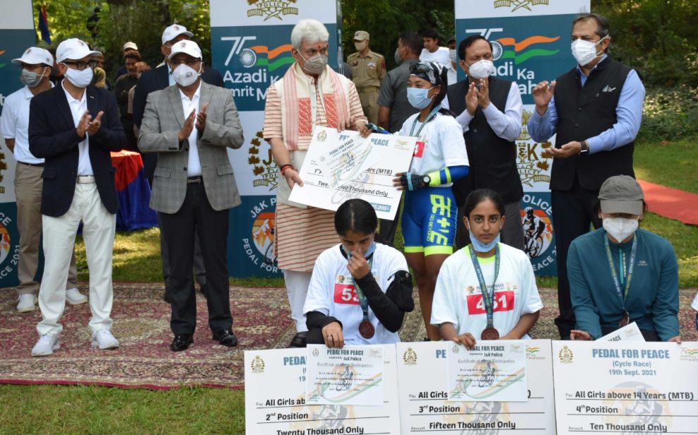 Lt Governor joins youth in “Pedal for Peace” event organized by JKP