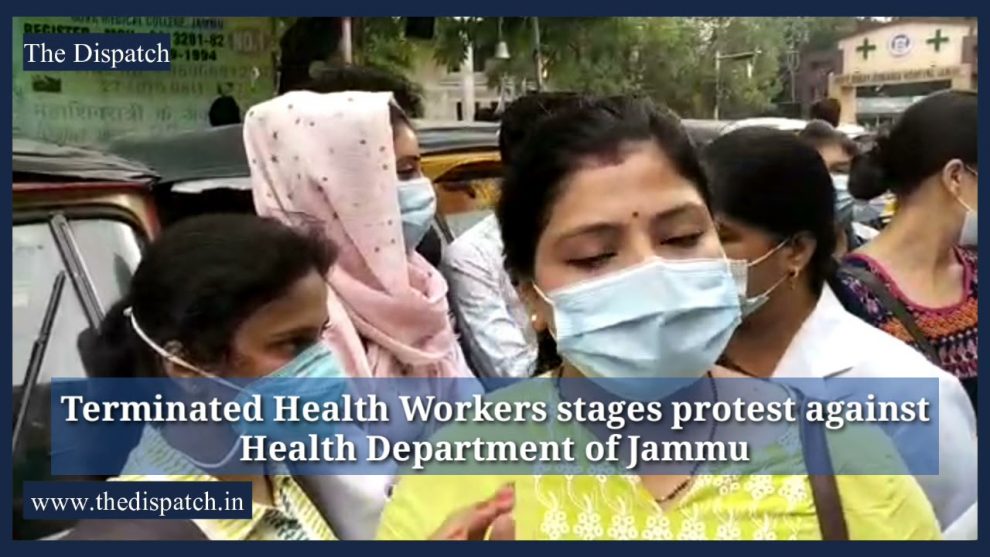 NHM contractual employees hold protests in Jammu against termination of service, clash with police
