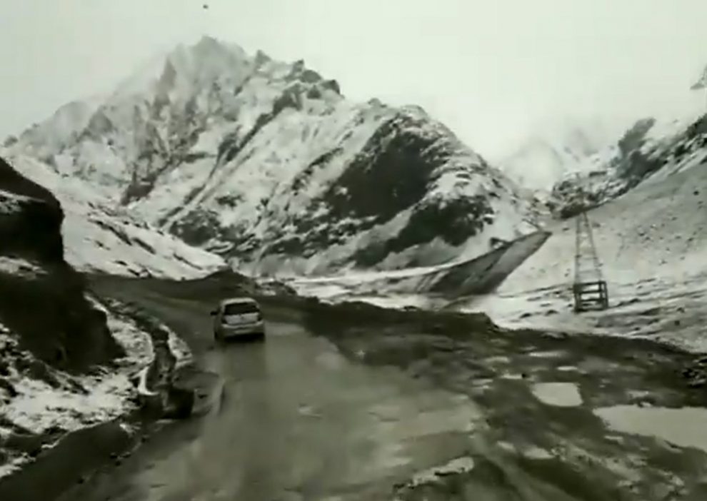 Snowfall in higher reaches of Kashmir, Ladakh