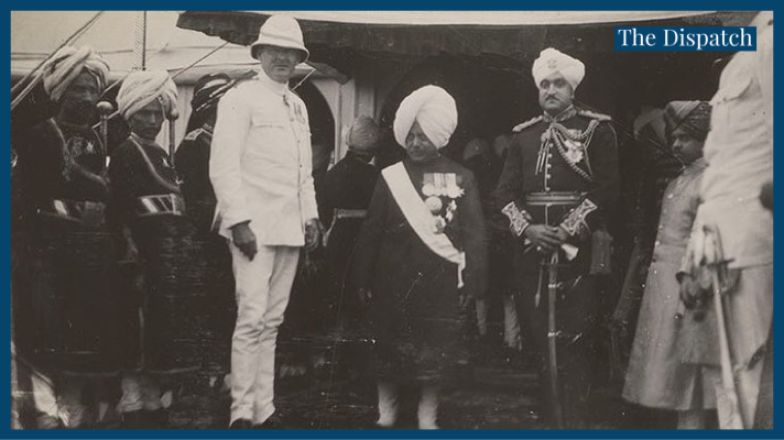 2 March 1922. Maharaja Pratap Singh waiting for Prince of Whales at Jammu Railway Station