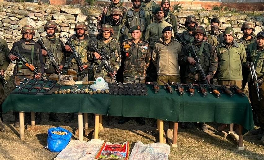 8 AK-74u, 12 chinese pistols among huge arms cache recovered in Baramulla