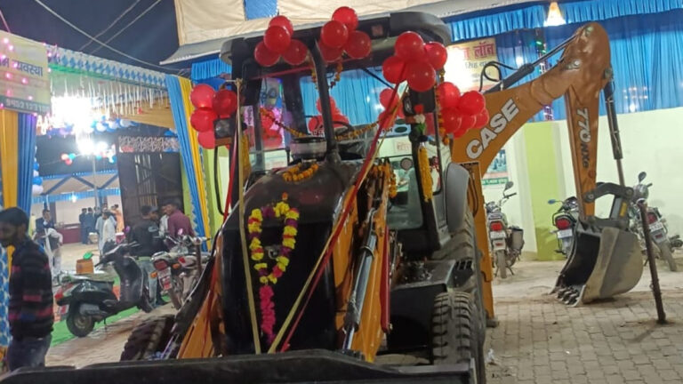 In UP, groom receives bulldozer as wedding gift