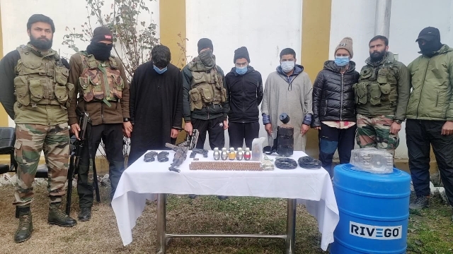 Kupwara: 5 militant associates arrested along with arms, ammo
