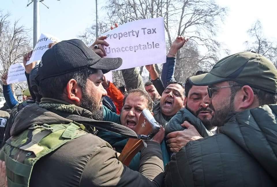 PDP protests in Srinagar against property tax