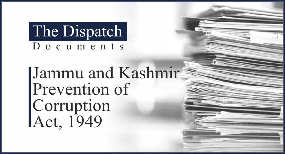 Document: The Jammu and Kashmir Prevention of Corruption Act, 1949
