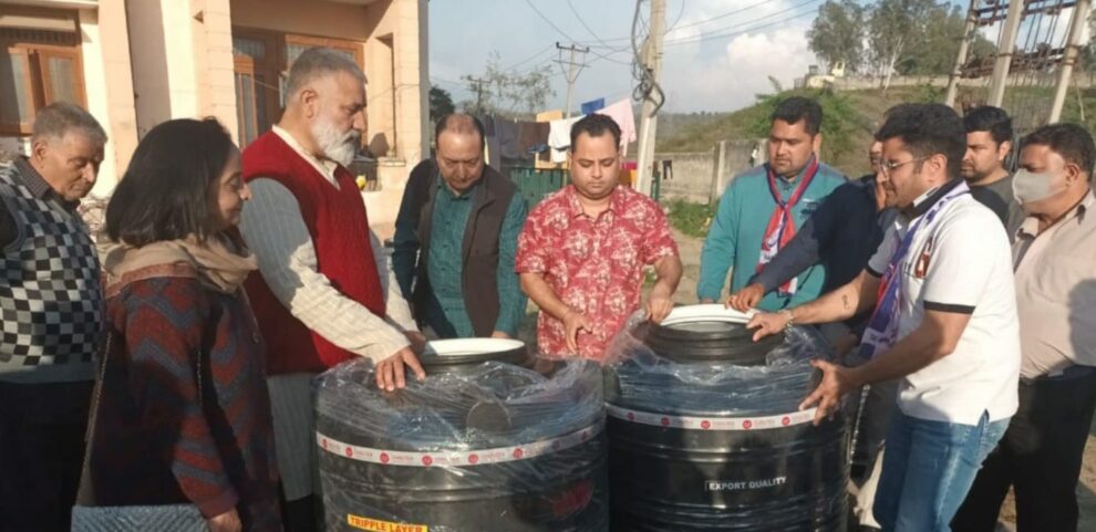 Shortage hitting hard, TRT Nagrota gets water tanks, courtesy Apni Party