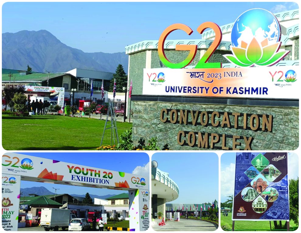 G20 Selfie standee, banners and flags: Kashmir University decks up for Y20 event