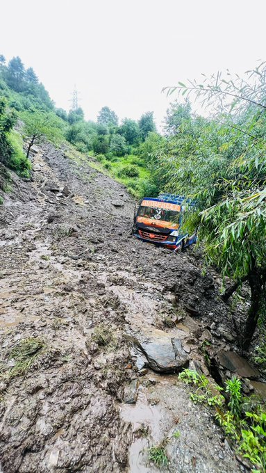 Two killed, another injured as landslide hits bus in Doda